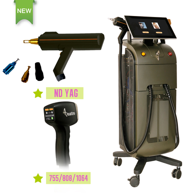 808nm Diode Laser Hair Removal Yag Máy loại bỏ hình xăm để tẩy lông mặt Thiết bị salon làm đẹp