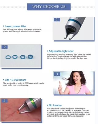Máy laser diode chuyên nghiệp 980nm cho tĩnh mạch nhện / loại bỏ mạch máu