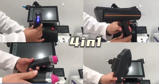 4 trong 1 Máy làm đẹp đa chức năng Máy loại bỏ hình xăm bằng laser ba bước sóng