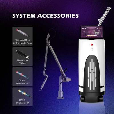 PicoSecond Laser 1064nm 532nm Xóa hình xăm dấu sinh Nd Yag Pico Laser Picosecond Picolaser Máy loại bỏ hình xăm